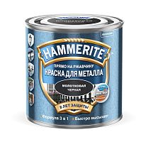 HAMMERITE краска для металла с молотковым эффектом, прямо на ржавчину, черная (2,2л)