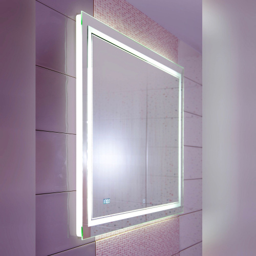 Зеркало Бриклаер Эстель-2 60 с подсветкой, с часами фото 2