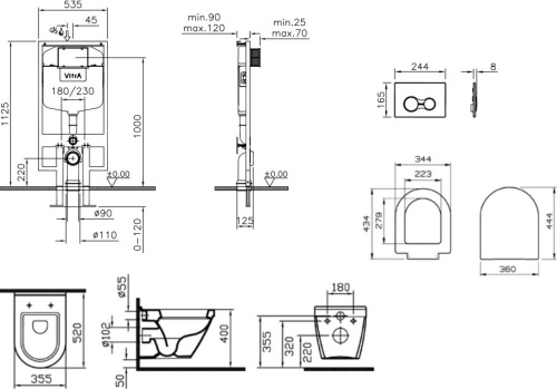 Комплект VitrA S50 9003b003-7200 4 в 1 с микролифтом фото 3