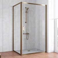 Душевой уголок Vegas Glass ZP+ZPV 110*90 05 01 профиль бронза, стекло прозрачное