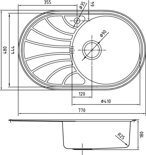Мойка кухонная IDDIS Suno SUN77SRi77 фото 2