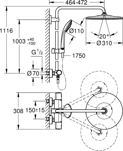 Душевая стойка Grohe Euphoria System 310 26075001 фото 3