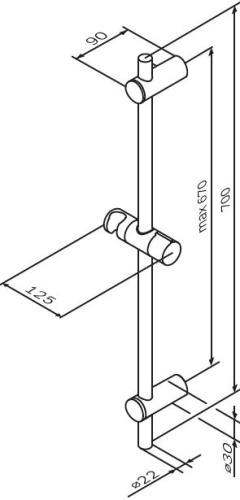 3 190 руб. Душевая штанга AM.PM Gem F0390000 фото 2 Душевая штанга AM.PM Gem F0390000 фото 2