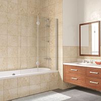 Шторка на ванну Vegas Glass E2V LUX 120 07 01 R профиль матовый хром, стекло прозрачное