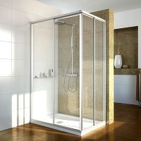 Душевой уголок GuteWetter Practic Rectan GK-422 левая 110x80 см стекло бесцветное, профиль матовый хром