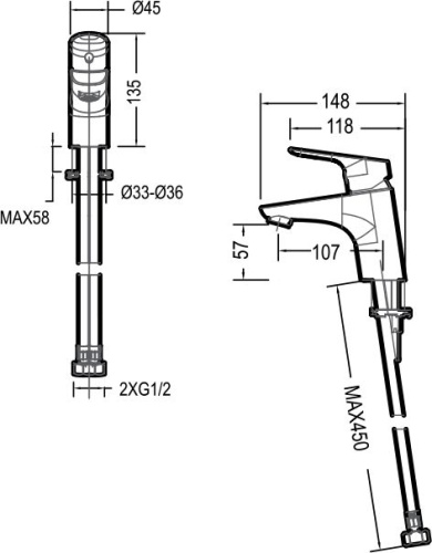 Смеситель Bravat Drop F14898C-1 для раковины фото 3