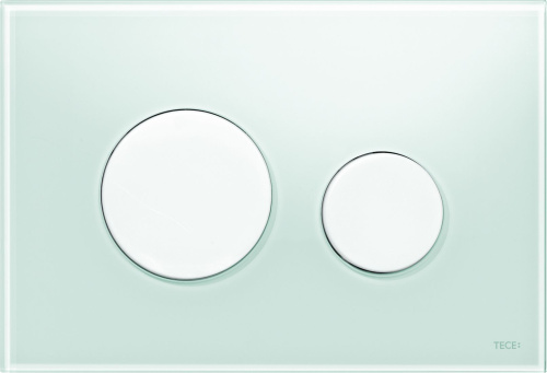 Кнопка смыва TECE Loop 9240651 зеленое стекло, кнопка белая фото 2
