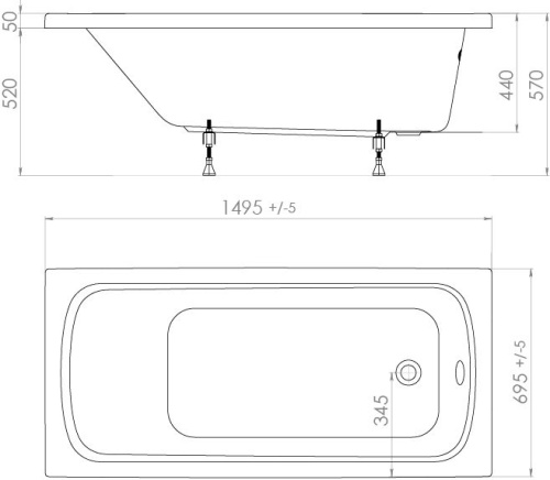 Акриловая ванна Triton Стандарт 150x70 фото 9 Акриловая ванна Triton Стандарт 150x70 фото 9
