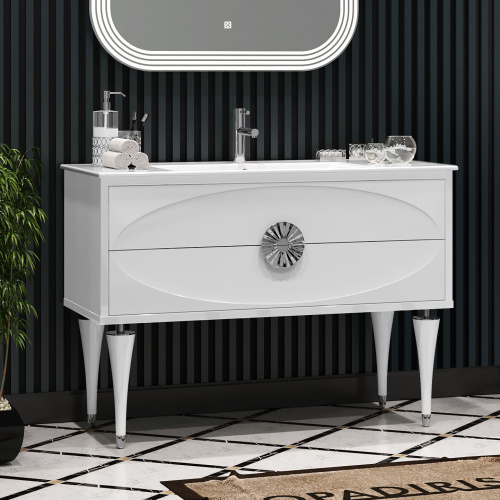 Мебель для ванной Opadiris Ибица 120 белая, фурнитура хром фото 4
