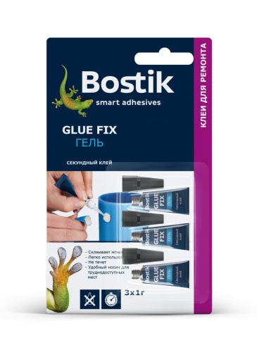 Клей-гель универсальный секундный Bostik Glue Fix 3x1 г.