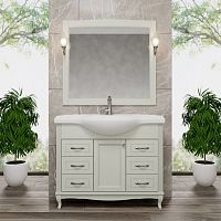 Тумба с раковиной ValenHouse Эллина 105 слоновая кость, 6 ящиков, 1 дверца, ручки хром