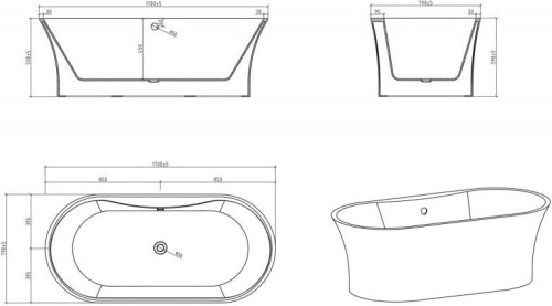 Акриловая ванна BelBagno BB201-1700-800 170x80 фото 6