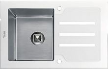 Мойка кухонная Tolero Glass TG-780 белая