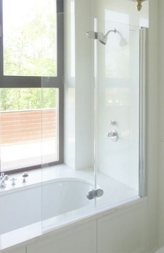 Шторка на ванну GuteWetter Lux Pearl GV-102 правая 110 см стекло бесцветное, профиль хром фото 2