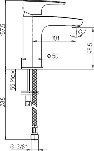 Смеситель Paini Parallel 47CR205LMKM для раковины фото 2