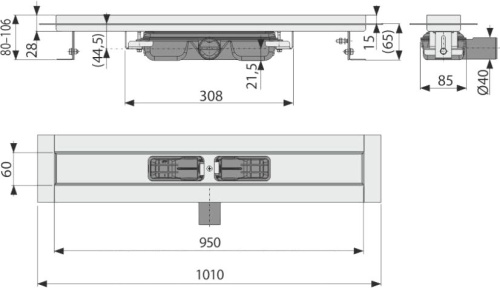 Душевой лоток AlcaPlast APZ106-950 без решетки фото 2