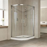 Душевой уголок Vegas Glass ZS-F 120*100 08 01 профиль глянцевый хром, стекло прозрачное