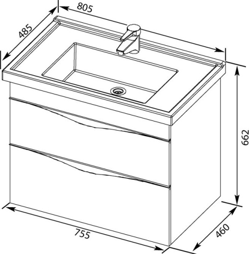 Мебель для ванной Aquanet Эвора 80 белая фото 6