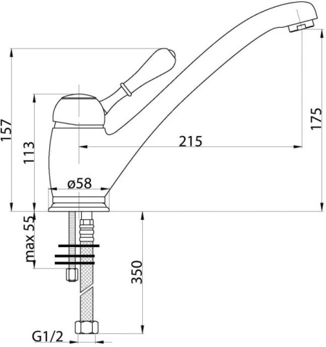 Смеситель BelBagno Unique LAM-CRM для кухонной мойки фото 2