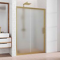Душевая дверь в нишу Kubele DE019D2-MAT-BR 150 см, профиль бронза
