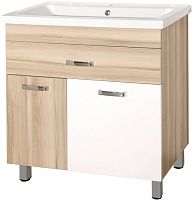 Мебель для ванной Style Line Ориноко 80 с бельевой корзиной, белая, ориноко