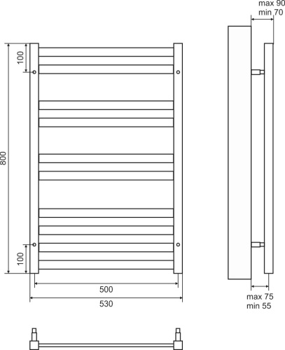 Полотенцесушитель электрический Lemark Bellario П10 50x80, черный фото 2