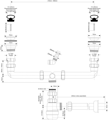 Сифон для раковины McAlpine MRSK5-A фото 2