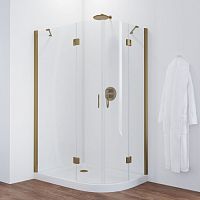 Душевой уголок Vegas Glass AFS-F 120*110 05 01 L профиль бронза, стекло прозрачное