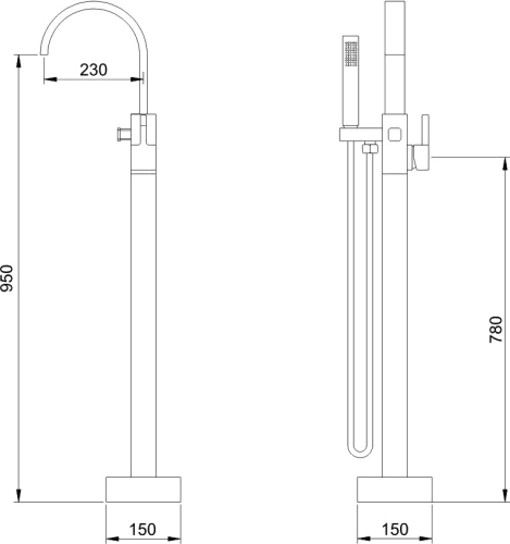 Смеситель Aquanet JA-5004 напольный фото 2