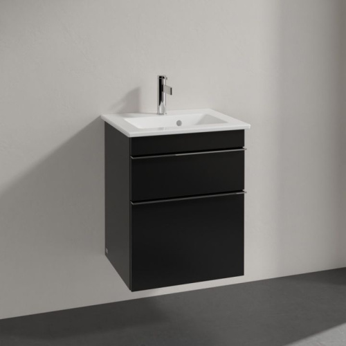 Мебель для ванной Villeroy & Boch Venticello 46 black matt lacquer, с ручками хром фото 2