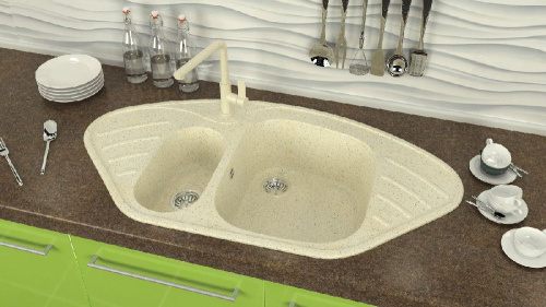 7 040 руб. Мойка кухонная ZETT lab. T023Q002 бежевая фото 4 Мойка кухонная ZETT lab. T023Q002 бежевая фото 4