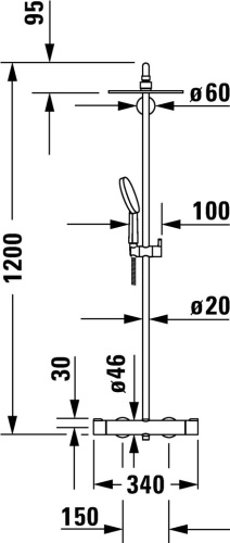 Душевая стойка Duravit C.1 C14280008010 хром фото 2