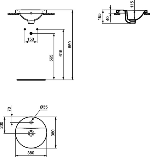 Раковина Ideal Standard Connect E504101 38 см фото 3