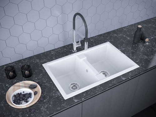 Мойка кухонная Paulmark PM238150-WH белая фото 4