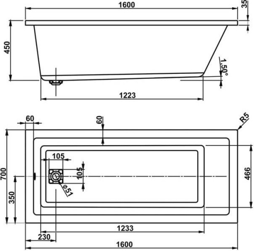Акриловая ванна Vagnerplast Cavallo 160x70 ультра белый фото 8