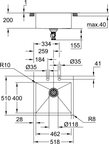 Мойка кухонная Grohe K800 31583SD1 нержавеющая сталь фото 3