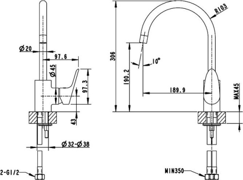 Смеситель Bravat Drop F74898C-1A для кухонной мойки фото 3