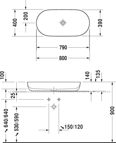 Раковина Duravit Luv 0379800000 80 см фото 2