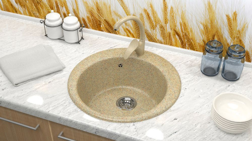 Мойка кухонная ZETT lab. T030Q005 песочная фото 2