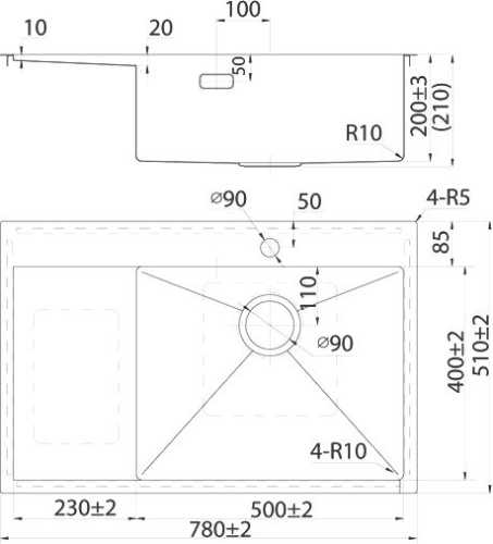 Мойка кухонная IDDIS Haze HAZ78SRi77 R, сатин фото 4