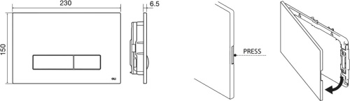 Кнопка смыва OLI Oli Pure Narrow 148300 белая фото 2