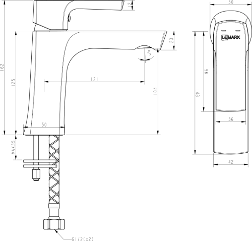 Смеситель Lemark Ursus LM7206BL для раковины фото 2