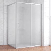 Душевой уголок Vegas Glass ZP+ZPV 130*100 07 10 профиль матовый хром, стекло сатин