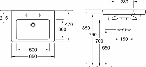 Мебельная раковина Villeroy & Boch Subway 2.0 7113FAR1 alpin CeramicPlus фото 3