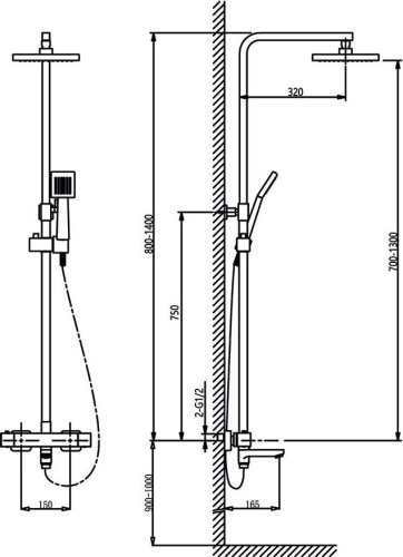 Душевая стойка Timo Tetra-Thermo SX-0169/00 chrom фото 6