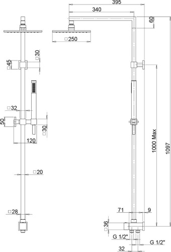 Душевая стойка Paini RS 50CR191ARQ3P3 фото 3