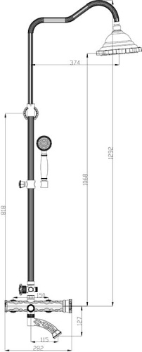 Душевая стойка Zorg Antic A 103DS-SL фото 2