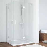 Душевой уголок Vegas Glass AFA-F 100*80 01 01 R профиль белый, стекло прозрачное