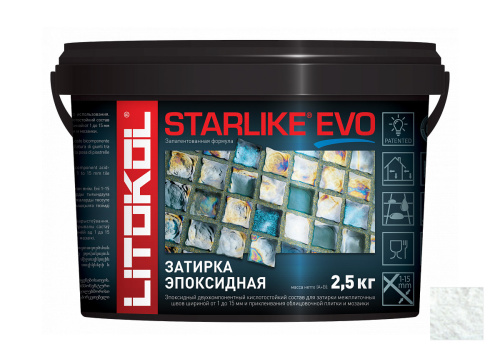 LITOKOL STARLIKE EVO инновационная эпоксидная затирка S.700 CRYSTAL, 2,5кг
