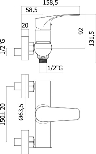 Смеситель Paffoni Lime LM168CR для душа фото 2